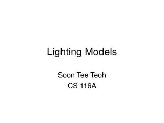 Lighting Models