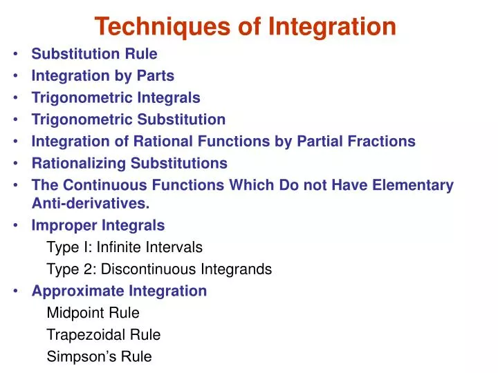 techniques of integration