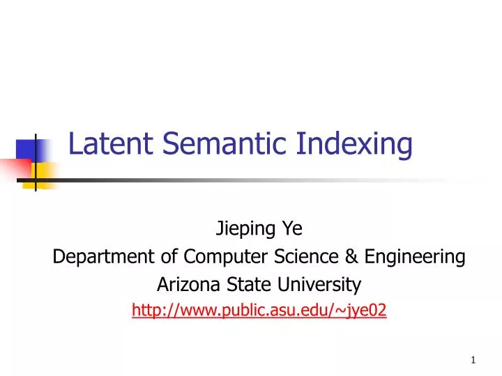 latent semantic indexing