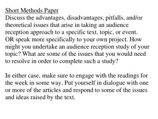 Short Methods Paper