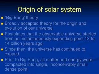 Origin of solar system