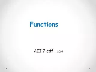 Functions