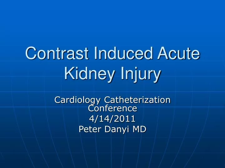 contrast induced acute kidney injury