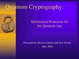 Quantum Cryptography: