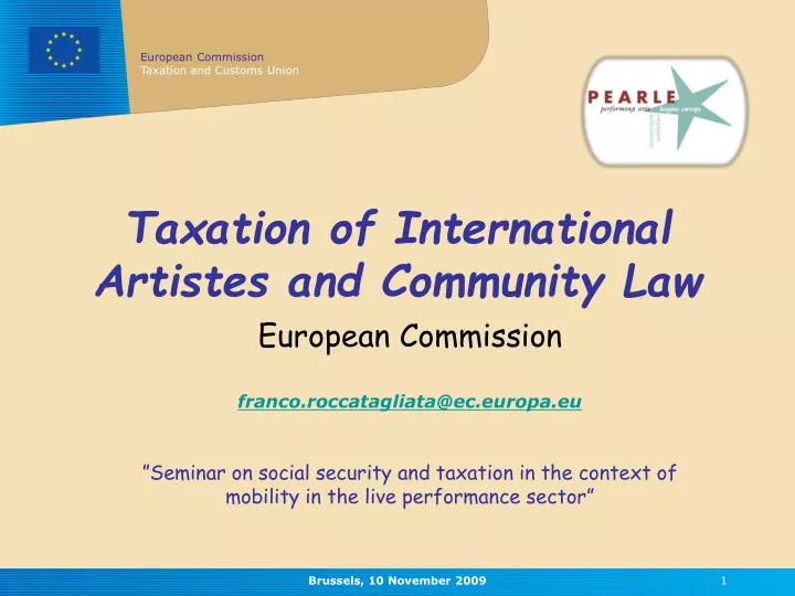 taxation of international artistes and community law