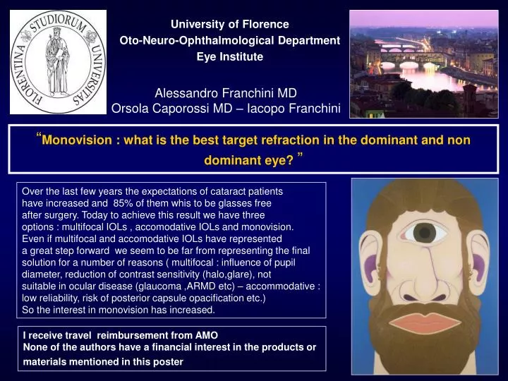 university of florence oto neuro ophthalmological department eye institute