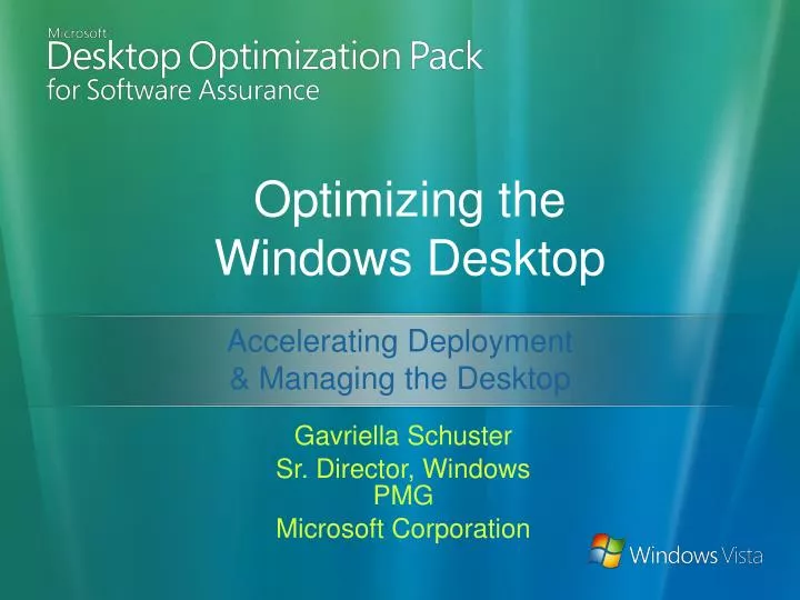 optimizing the windows desktop
