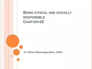 Being ethical and socially responsible Chapter-02