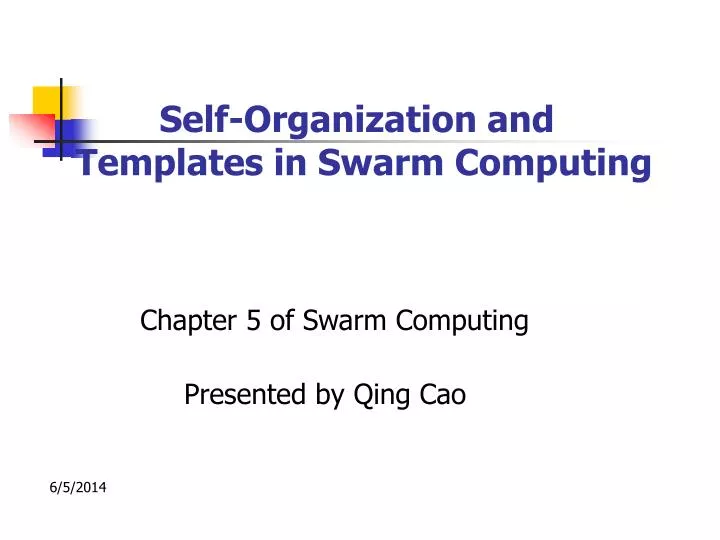 self organization and templates in swarm computing