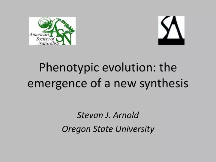 phenotypic evolution the emergence of a new synthesis