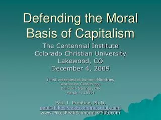 Defending the Moral Basis of Capitalism