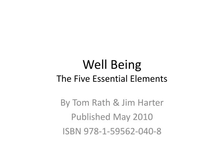 well being the five essential elements