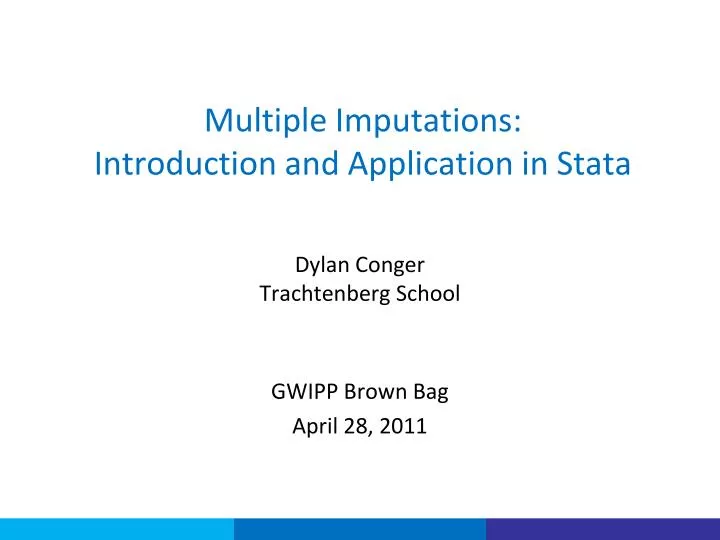 multiple imputations introduction and application in stata