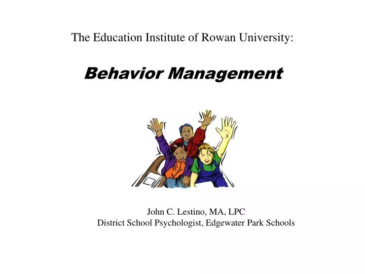 the education institute of rowan university behavior management