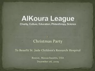 AlKoura League Charity, Culture, Education, Philanthropy, Science