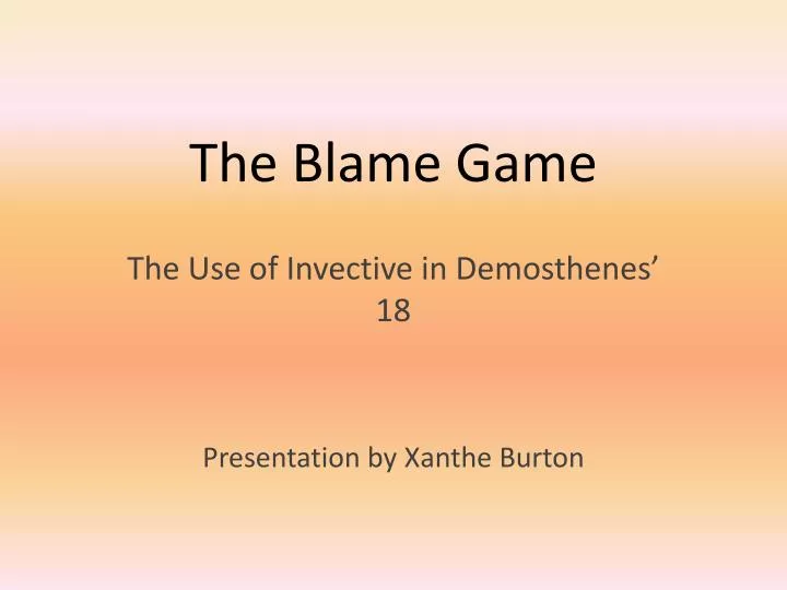 the blame game