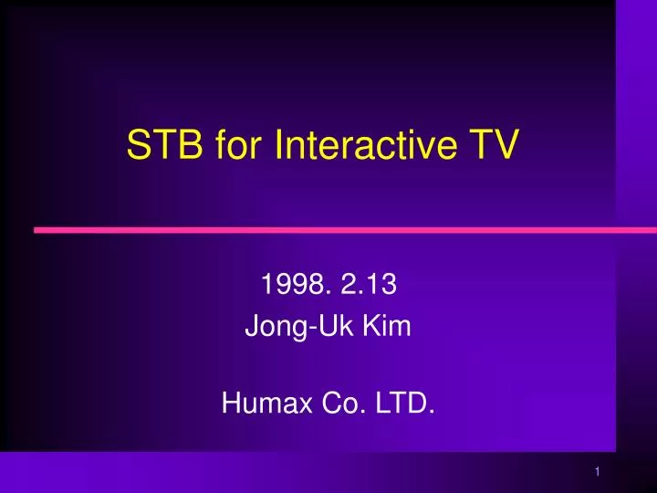 stb for interactive tv