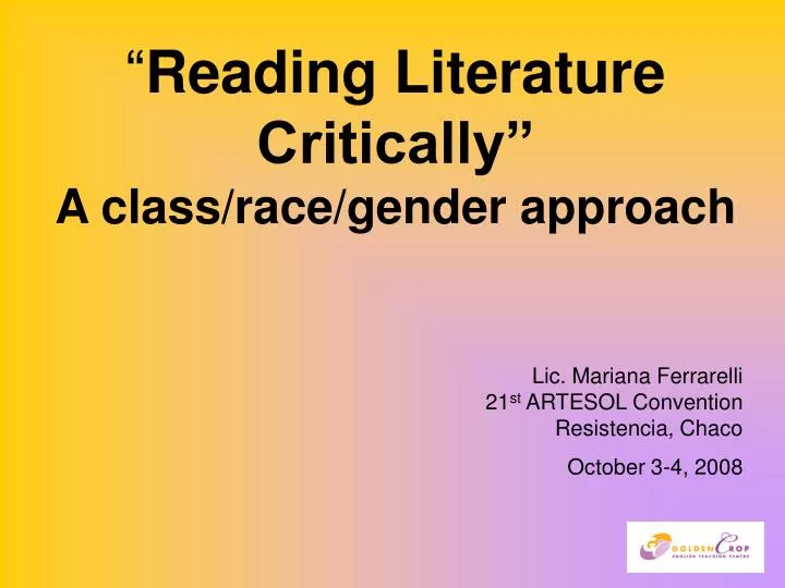 reading literature critically a class race gender approach