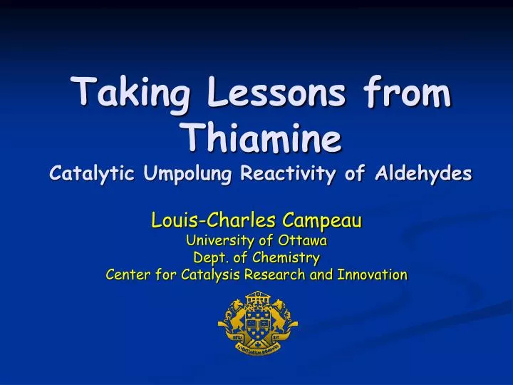 taking lessons from thiamine catalytic umpolung reactivity of aldehydes
