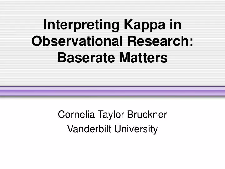 interpreting kappa in observational research baserate matters