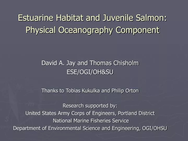 estuarine habitat and juvenile salmon physical oceanography component