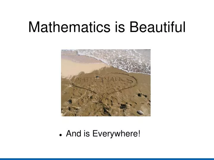 mathematics is beautiful