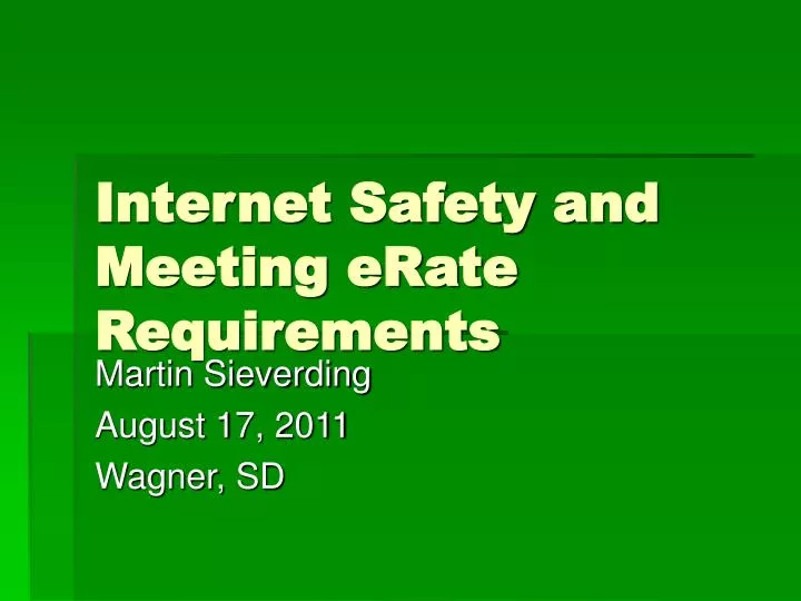 internet safety and meeting erate requirements