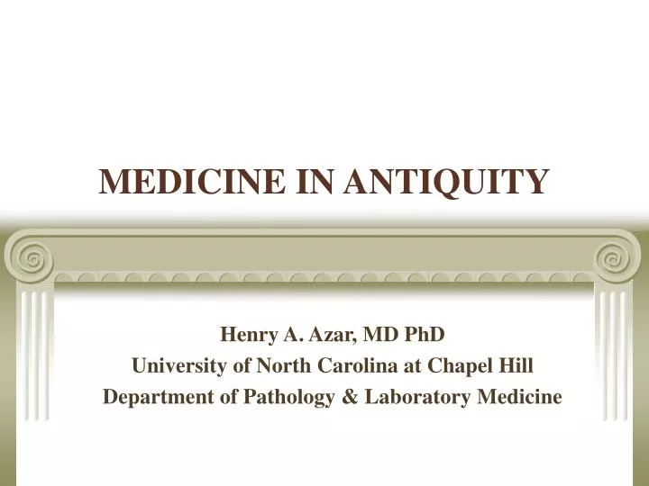 medicine in antiquity