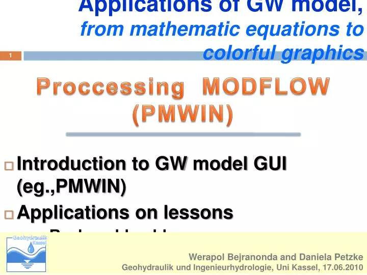 applications of gw model from mathematic equations to colorful graphics