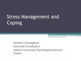 Stress Management and Coping
