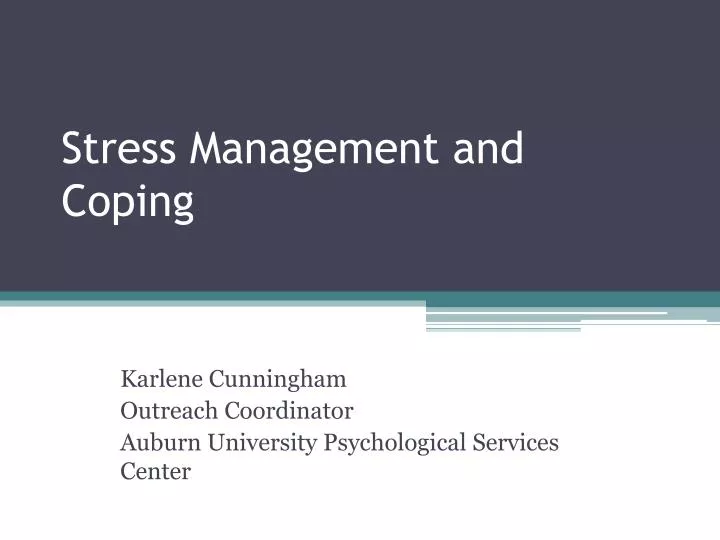 stress management and coping