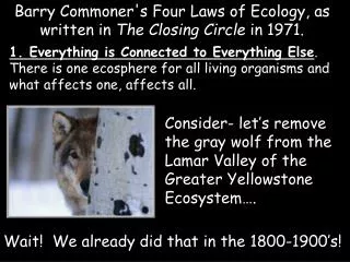 Barry Commoner's Four Laws of Ecology, as written in The Closing Circle in 1971.