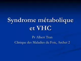 syndrome m tabolique et vhc