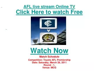 watch Adelaide Crows vs Hawthorn live Streaming Toyota AFL P