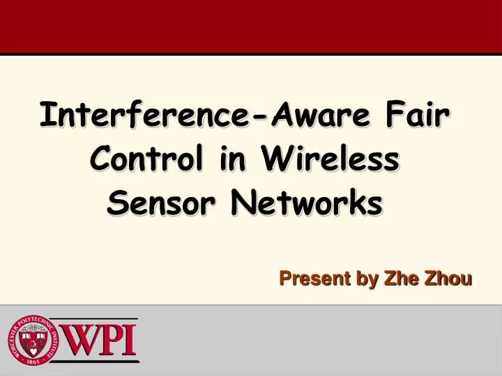 interference aware fair control in wireless sensor networks