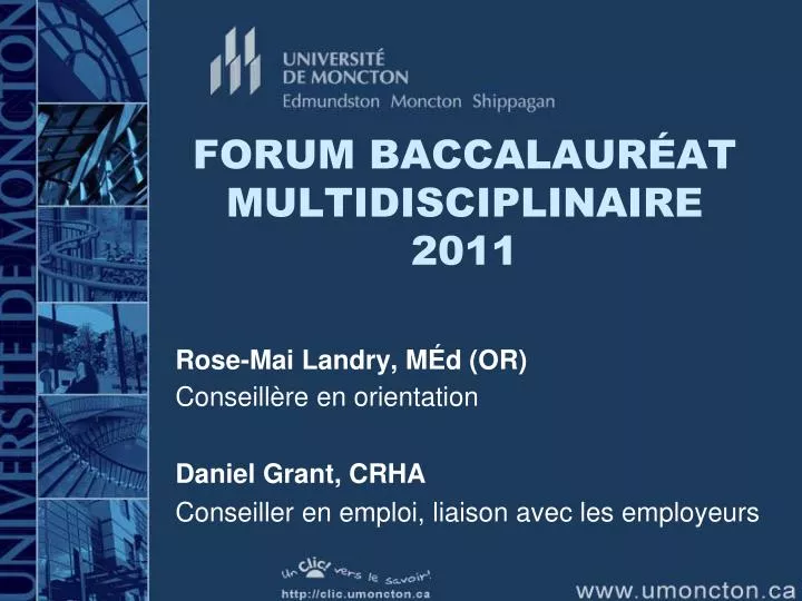 forum baccalaur at multidisciplinaire 2011