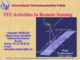 ITU Activities in Remote Sensing