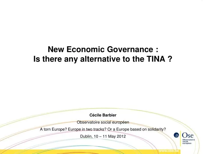 new economic governance is there any alternative to the tina