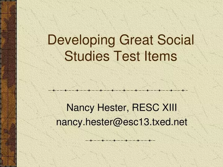 developing great social studies test items