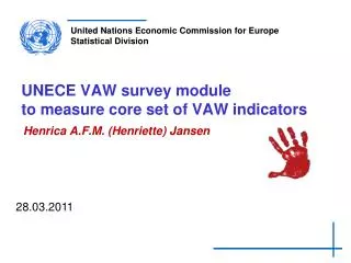 UNECE VAW survey module to measure core set of VAW indicators