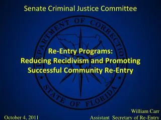 Re-Entry Programs: Reducing Recidivism and Promoting Successful Community Re-Entry