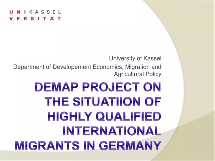 university of kassel department of developement economics migration and agricultural policy