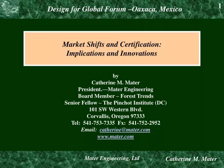 market shifts and certification implications and innovations