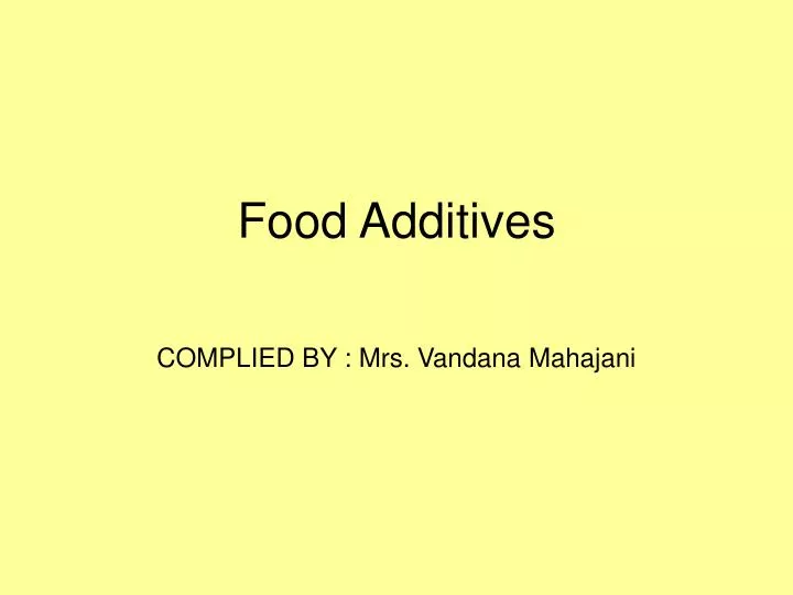 food additives