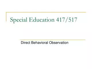 Special Education 417/517