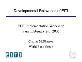 Developmental Relevance of EITI