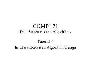 COMP 171 Data Structures and Algorithms