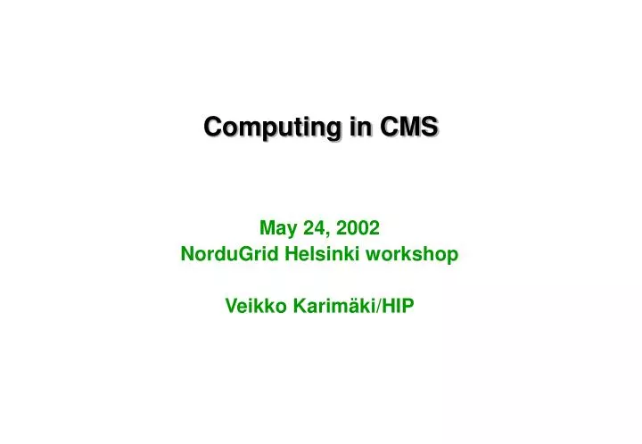 computing in cms