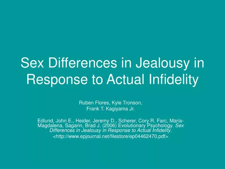 sex differences in jealousy in response to actual infidelity