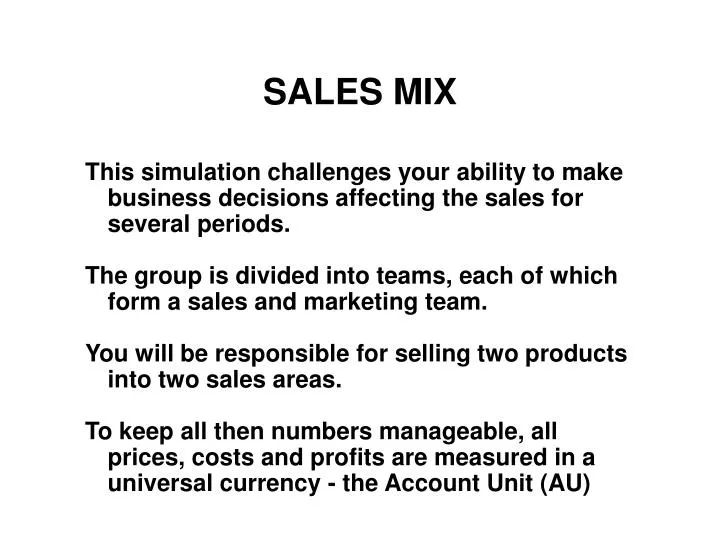 sales mix